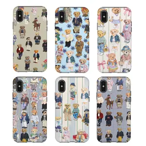 Stylish Teddyy Bear-Themed Phone Cases with Trendy Outfits, Perfect for Fashionable and Cute Protection, cartoon protective cover