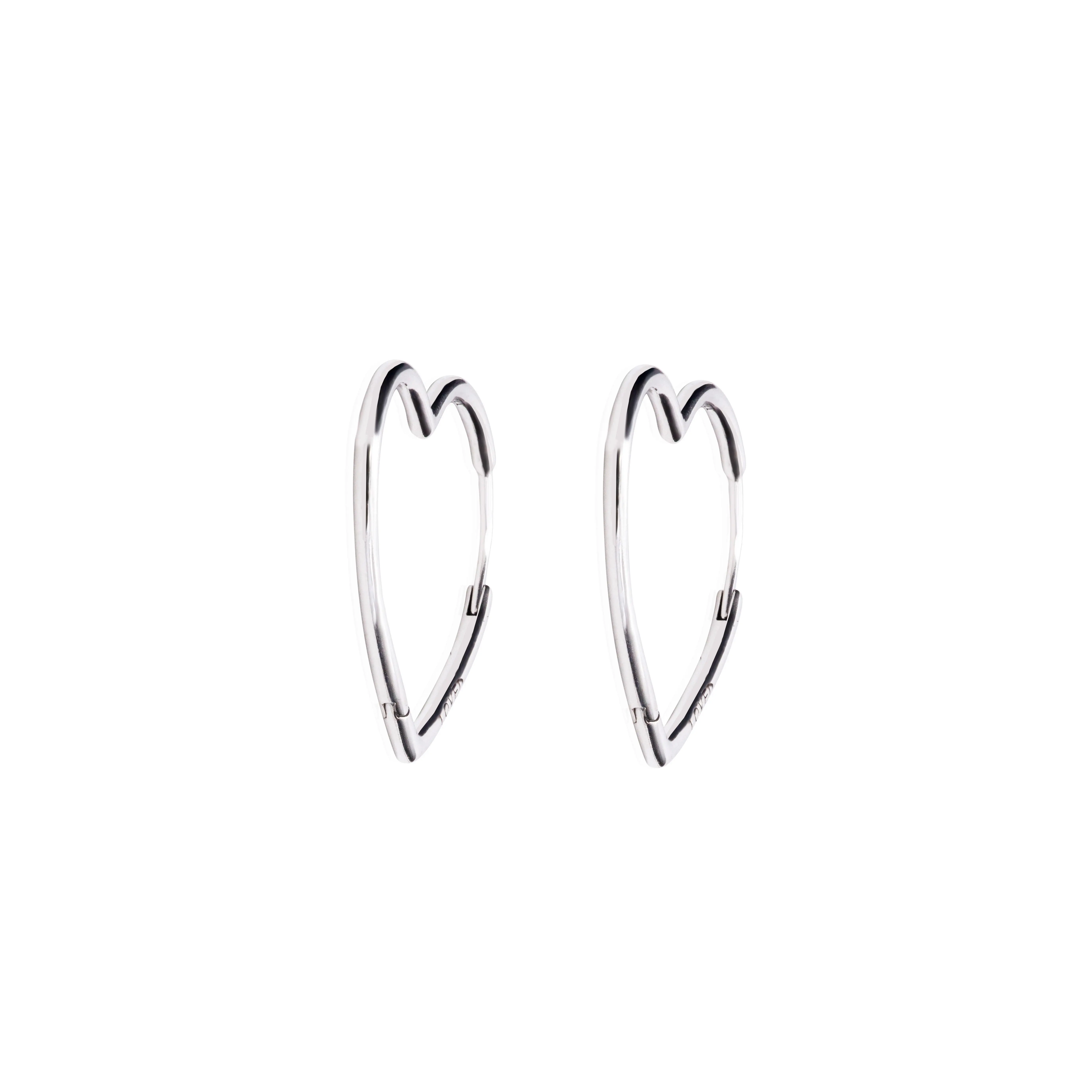 PANDORA Asymmetric Hearts of Love Small Hoops Earrings 297822, Heart, Hoop Earrings