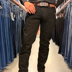 Men western jeans black