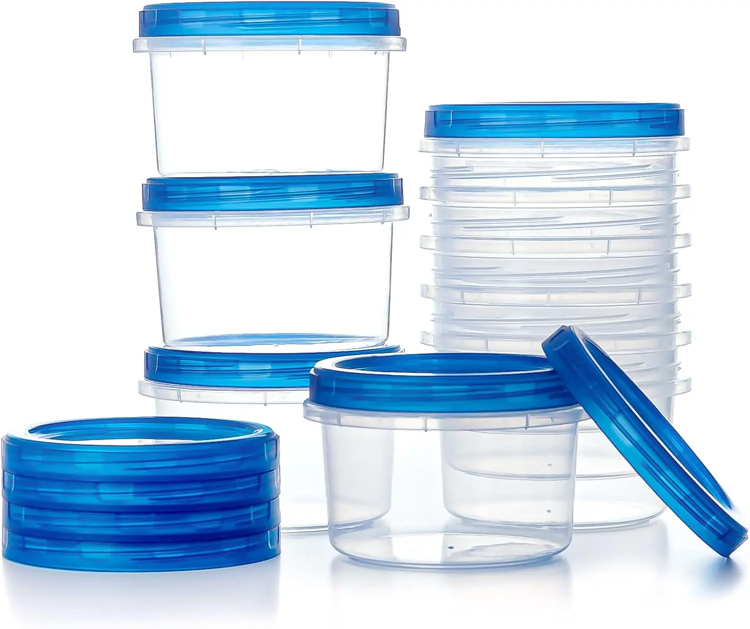 Freezer Storage Containers 10 Pack 16 oz Ultra Thick Freezer Containers with Leakproof Twist Top Lids for Efficient Food Preservation