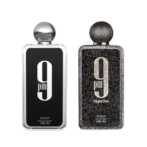 Afnan Duo Bundle - Afnan 9PM & 9PM Night Out Eau De Parfum 3.4 oz Men’s Perfume Bundle I 2-Piece Luxury Fragrance Set, Sweet, Fruity, Vanilla, Amber & Woody Scents