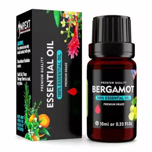 AMPEXT Bergamot 100% Pure Essential Oil, Premium Grade, Ideal for Massage and Aromatherapy, 10ml