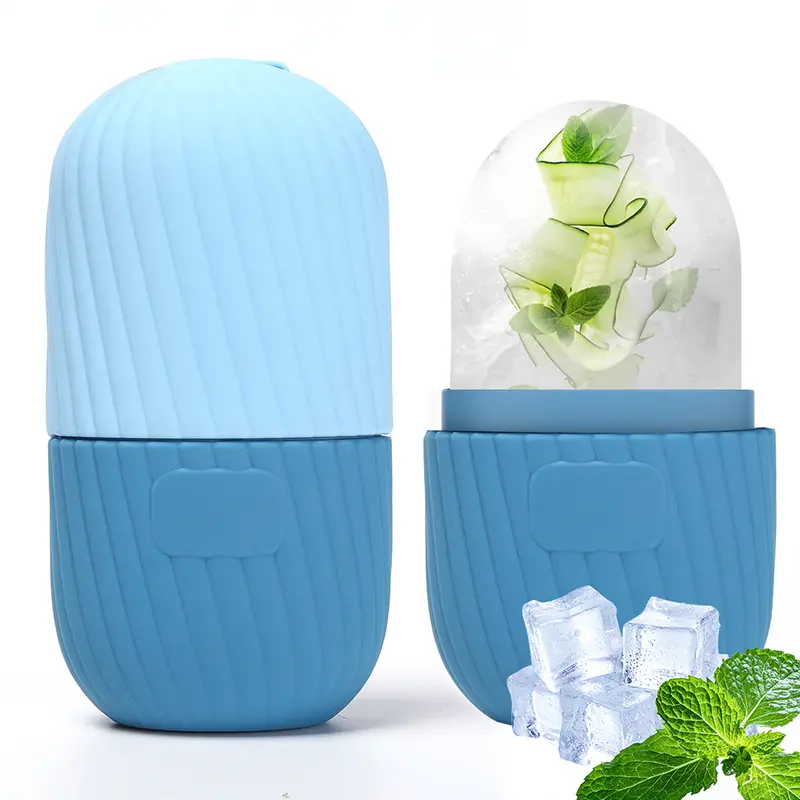 Ice Face Roller Beauty Device - Reusable Cooling Depuffing Tool with Unscented Silicone Ice Mold, Pore Control, Facial Slimming & Massage, At-Home Routine Essential, Puffy Face Solution, Cute Gift for Women, Beauty Devices