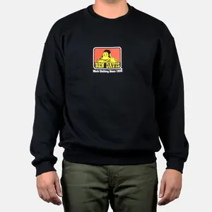 Ben Davis Crewneck Sweatshirt - Black Cotton Sweatshirt with Graphic Design - Regular Fit for Men's Menswear