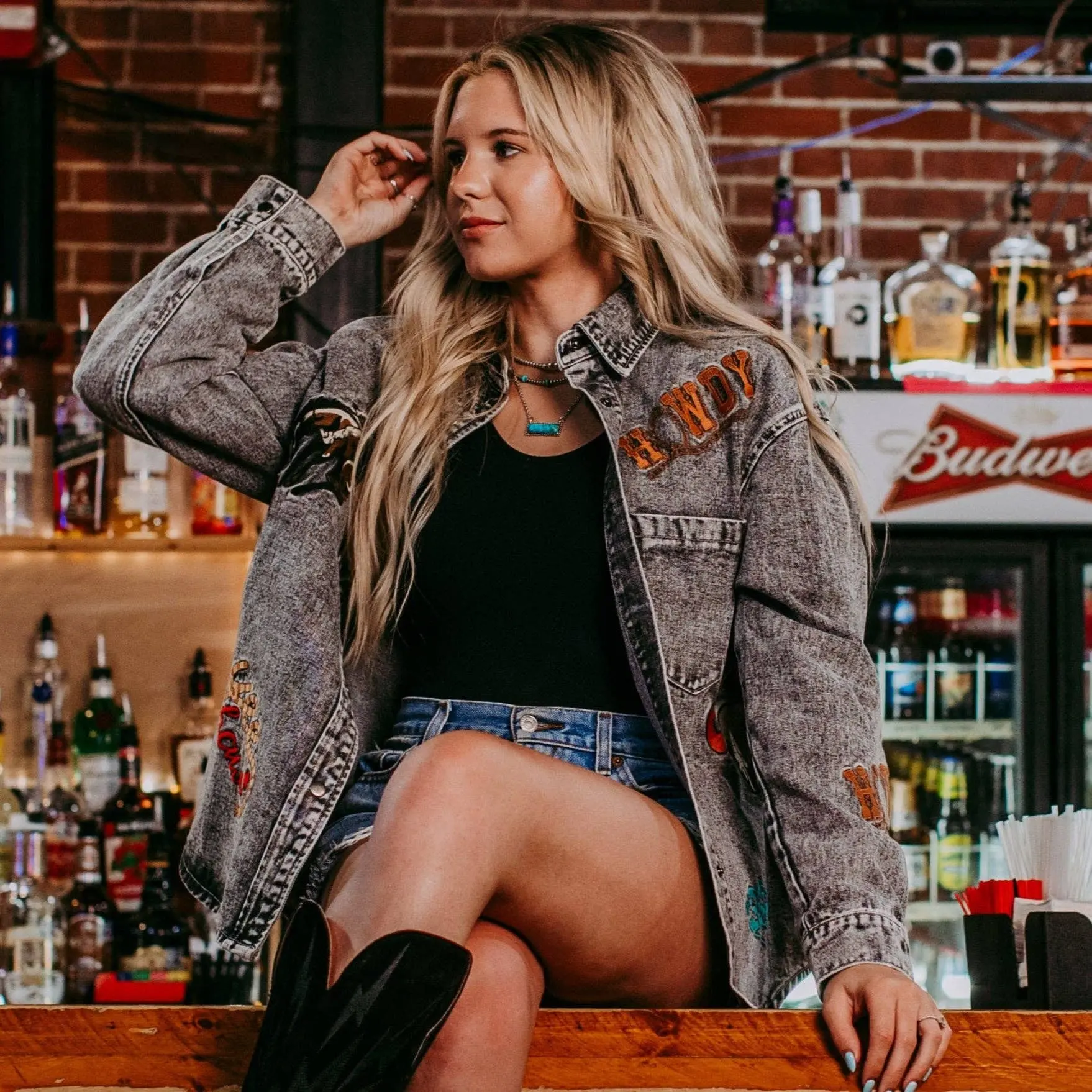 Wild West Embroidery Denim Shacket Wild West Embroidery Denim Shacket