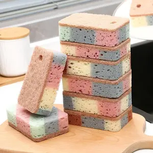 Colorful Kitchen Sponges, 5-Pack Multifunctional Dishwashing Scrubbers, Scouring Pads for Home Cleaning, Ideal Gift for Girlfriend, Dishwashing Set