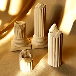 1pc Creative European-Style Retro Gypsum Weathering Fracture Roman Pillar Ring Display Stand Receiving to Window Display Prop Seat to Add Interest to Life, Jewelry Towers Mount Organiser Boxes Small