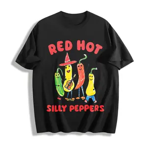 Red Hot Silly Peppers T-Shirt, Trending Unisex Tee Shirt, Unique Shirt Gift, Cute Chilli Music Band Tee