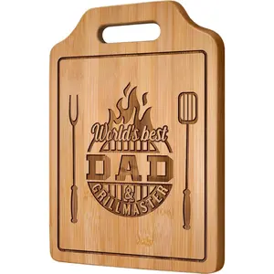 Fathers Day Gift for Dad Birthday Gift, Dad Gifts from Daughter Son Who Wants Nothing - Engraved Bamboo Cutting Board 12.3"L x 8.7"W x 0.4"Th
