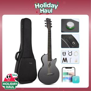 【Enya NOVA GO SP1 】 Carbon Fiber Travel Guitar 35" Acoustic Electric with Smart AcousticPlus Technology Built-in Effects USB Recording Bluetooth Speaker Beginner Bundle Gig Bag Accessories, Christmas Gift, TikTokShopHolidayHaul