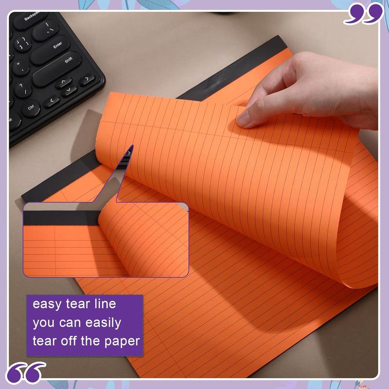 6 count 11" x 9.5" Legal Pads College Ruled Notepad Landscape Notebook Horizontal Lined Notebook 80 Gsm Assorted Colors Paper Pastel Writing Pads for School Office, 40 Sheet (Bright Color) 6 count 11" x 9.5" Legal Pads College Ruled Notepad Landscape Notebook Horizontal Lined Notebook 80 Gsm Assorted Colors Paper Pastel Writing Pads for School Office, 40 Sheet (Bright Color)