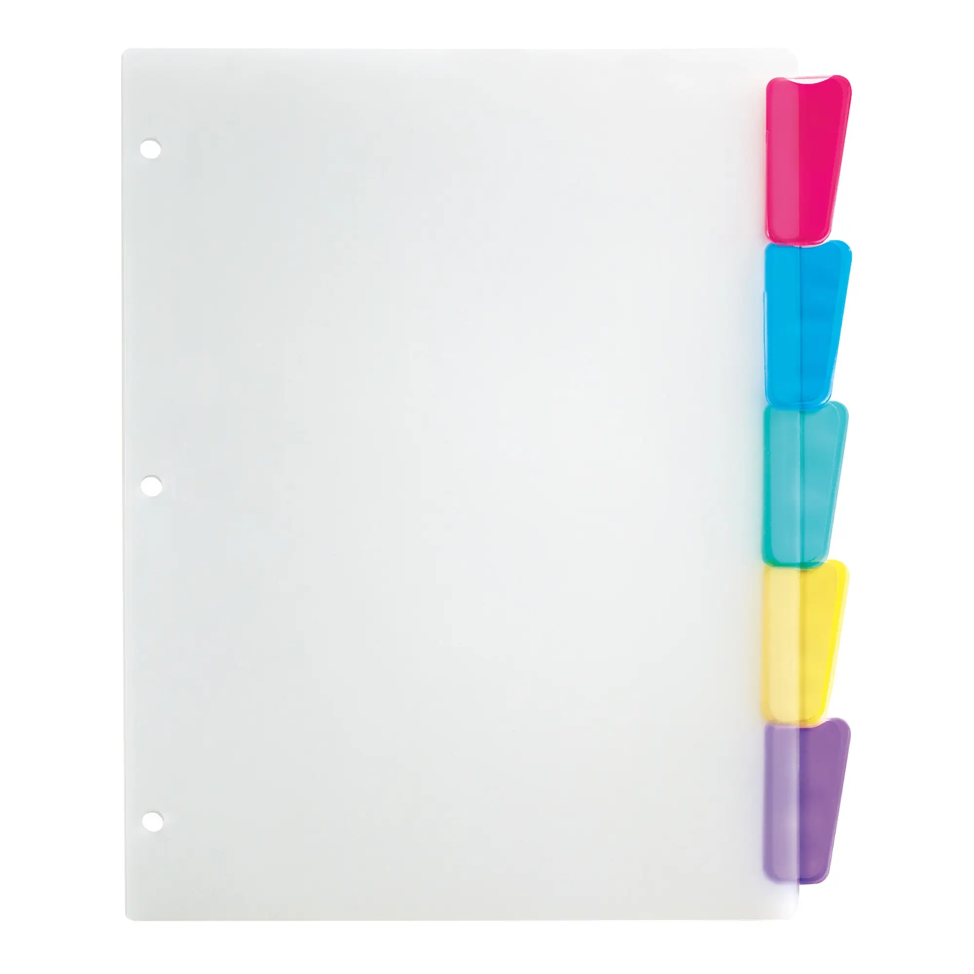Office Depot Plastic Dividers With Insertable Rounded Tabs, Assorted Colors, 5-Tab, 3585478222