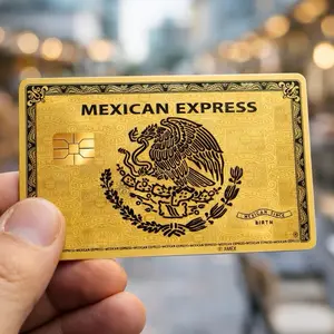 (2 Pack) Mexican Express Debit Card Skin High-Quality Vinyl Scratch-Resistant Water-Resistant Peel-and-Stick Application for Everyday Use