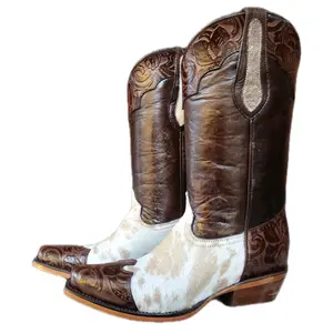 Women's Pointed toe Cowhide Leather Boots