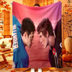 Hockey Rivalry Theme Flannel Blanket, Digital Print Polyester Flannel, Lightweight All-Season Comfort, Ideal Gift for Holidays