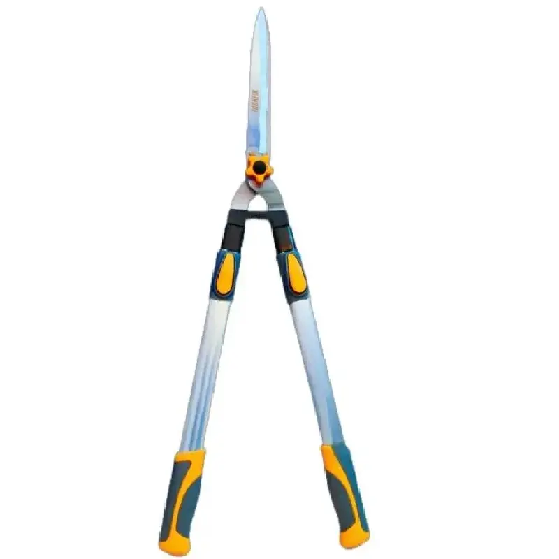 Manual Extendable Telescopic Hedge Shears, 31.5"-44.5" Length with 6 Adjustable Positions, Aluminum Handle, 12 in Sharp Steel Blade, Heavy Duty Trimmer for Bushes, Shrubs, Garden Outdoor Maintenance