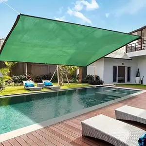 Large PE Sunshade Net for Outdoor Pool, Garden and Balcony, Water-Resistant Fabric for All-Season Use, Easy Hook and Loop Closure