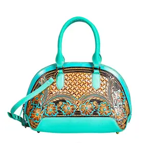 Emmy Turquoise Tooled Leather Western Purse