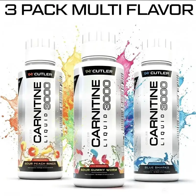 3-Pack Cutler Nutrition Carnitine 3000 Liquid Fitness Supplement, Post-Workout Recovery Support, Energy Boost