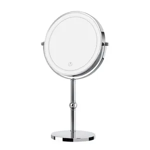 Makeup Mirror 2000mAh Rechargeable Double-Sided Magnifying Vanity Mirror with  1X/10X 360° Rotation Adjustable Brightness Gifts for Mom Women Wife Girls Dorm Room Essential