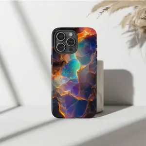Cosmic Opal Phone Case - Iridescent Geode & Crystal Art For All IP Phone Models! (17, 16, 15 Pro Max, 14, 13, 12, 11, SE, X)