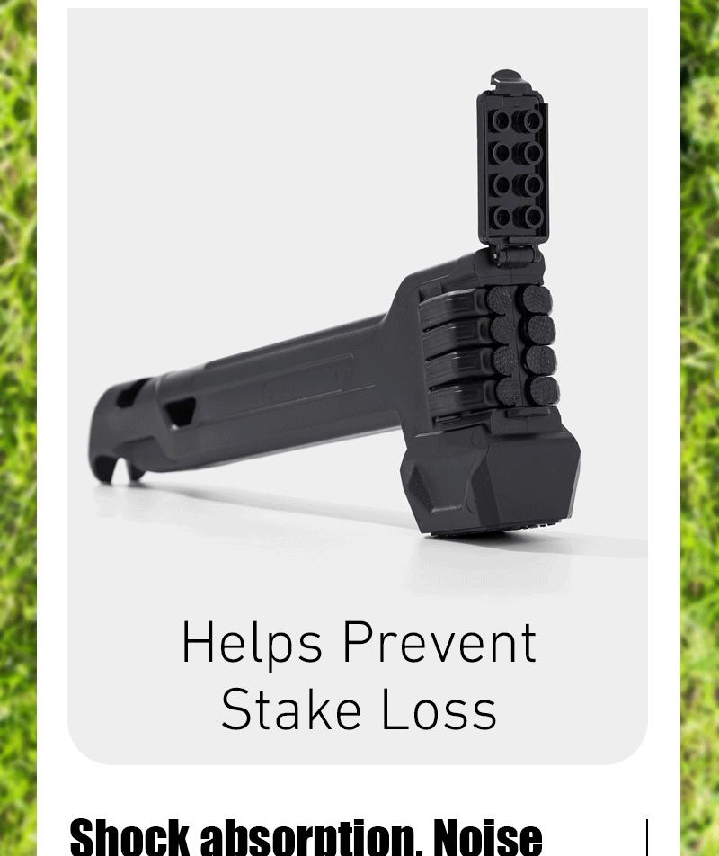 2-in-1 Tent Stake Hammer with Built-In Storage for 8 Stakes and Stake Puller for Outdoor Camping