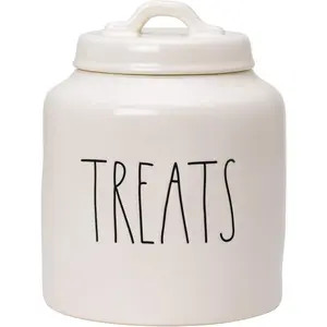Dog-Treat Ceramic Jar and Lid Set