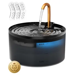 Cat Water Fountain, 71oz/2.1L Cat Fountain for Drinking with Copper Faucet, MISFANS-Designed Pump & Filter, Plastic Automatic Pet Water Fountain Bowl & Dispenser with 3-Pack Replaceable Filters