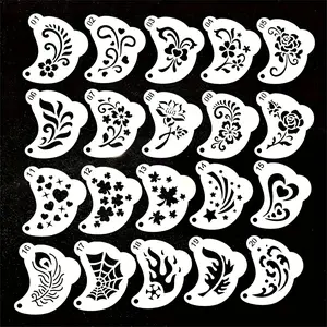 20 Reusable Party & Holiday Body Stickers, Washable Face & Body Art Templates, Safe Pet Plastic Material, Perfect for Halloween & Birthdays