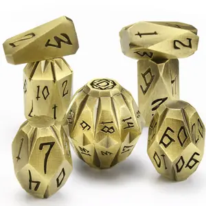 ZHOORQI Heavy-Weight Metal Polyhedral Dice Set - Stonehenge Theme, Easy-to-Read, Irregular Cross Section, Personalized Dice Numbers, Stone Roughness for Dungeons & Dragons RPG Table Game Accessories