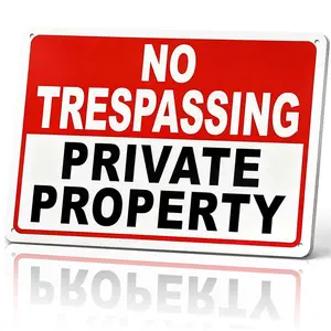 No Trespassing Private Property Metal Sign 12x8 In Aluminum, Vintage Warning Tin Sign for Home, Yard, Fence Decor, Retro Private Property Wall Art for Security, 12x8 Inch Aluminum Plaque
