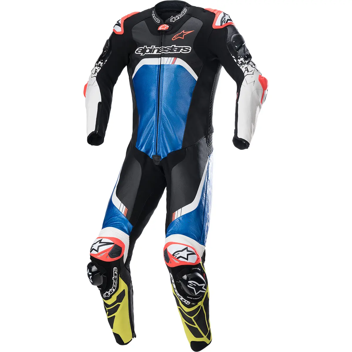 ALPINESTARS GP Tech v4 Leather Suit - Black/Blue/Yellow Fluo - US 48 / EU 58 3156822-1075-58