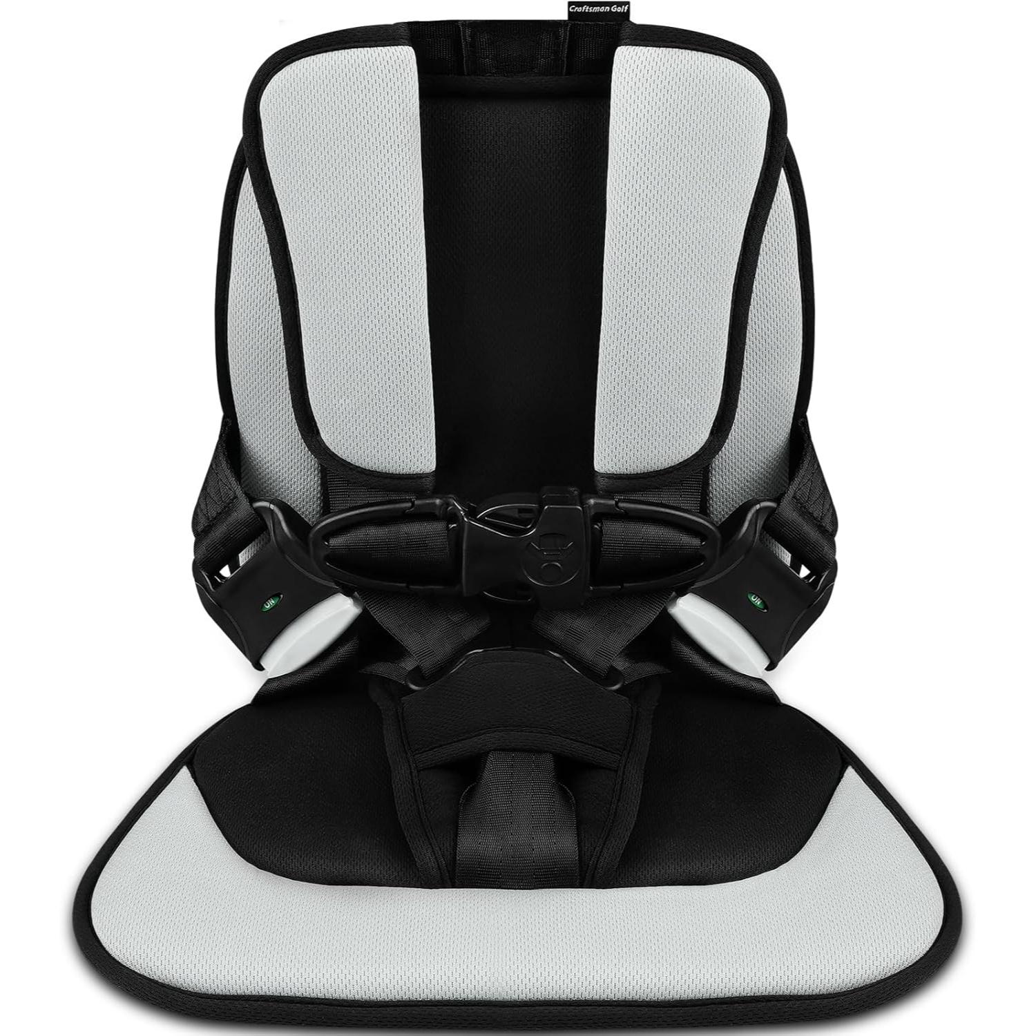 Craftsman Golf Gray Child Positioner for Golf Carts 5 Point Harness to Keeps Kids Secure in Golf Cart Universal Fit for Most Golf Carts
