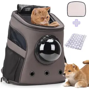 Large Pet Carrier Backpack, Bubble Backpack Carrier for  Cats and Puppies,Airline-Approved(Grey)