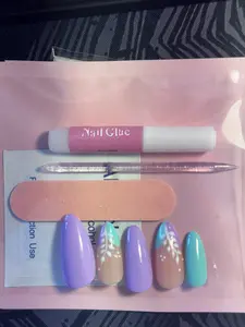 Press on Nail Kit with Nail Glue and File Plastic Material for Easy Application