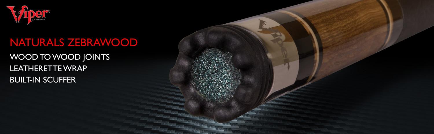 Viper Naturals Zebrawood Billiard/Pool Cue Stick Viper Naturals Zebrawood Billiard/Pool Cue Stick