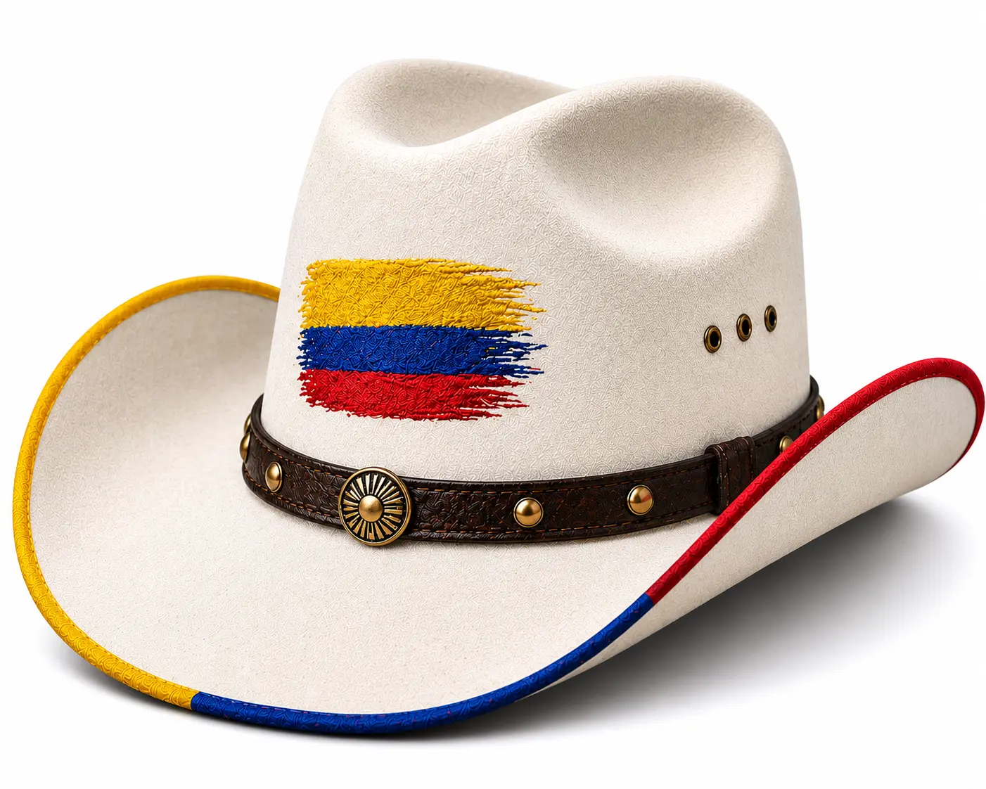 Modern Tri-Color Cowboy Hat, a Lightweight Thematic Design for a Vibrant and Fearless Look - For Evening Parties and Casual Wear