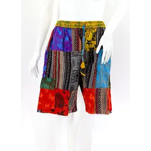 Cotton Hippie Handmade Gheri Patchwork Bohemian Shorts