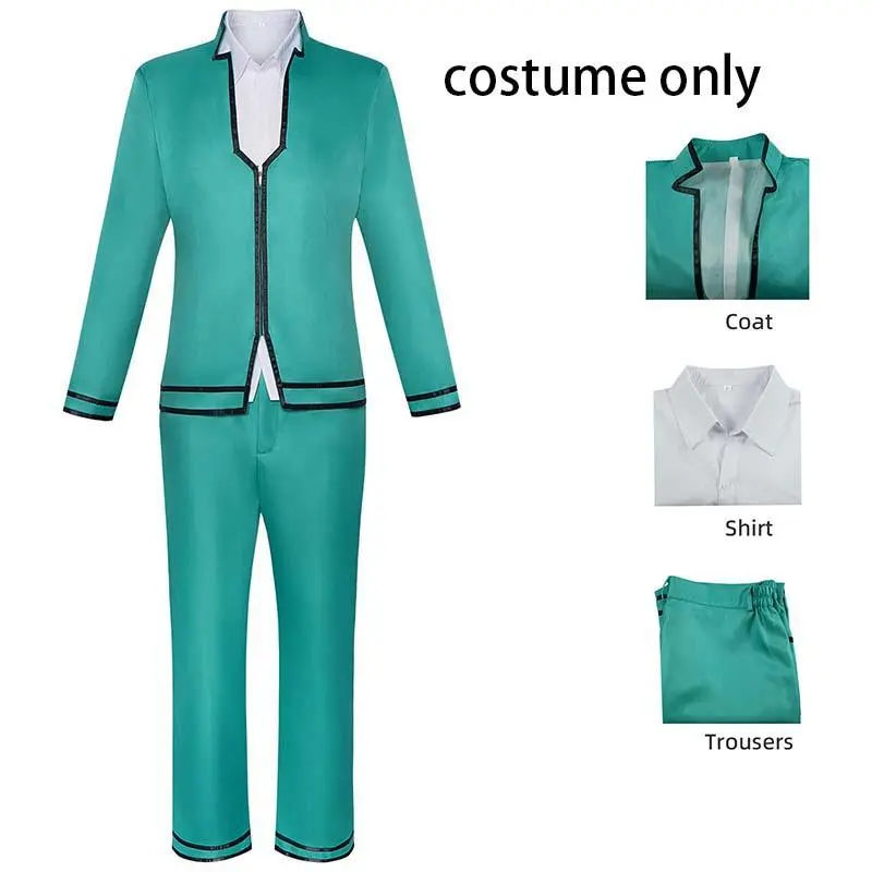 Anime Saimu Kuzuo Cosplay Costume Disaster Life K- Nan Role-playing Props Saiki Kusuo Uniform Top and Pants Saimu Kuzuo Outfits