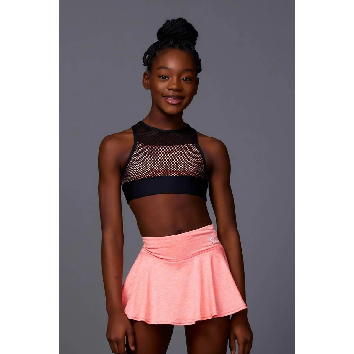 Legendary Flouncy Skirt In Coral Heatherflex- FINAL SALE