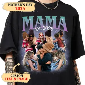 Mother's Day Custom Tshirt - Unisex Ultra Cotton T-Shirt with Custom Face Graphic, 100% Cotton, Casual Style, Medium Size, 90s Retro Design - Top, Mother’s Day Gifts, personality Gifts Menswear Apparel Tropical Streetwear Crewneck