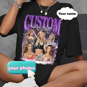 Custom Photo Bootleg Girlfriend 6 Face 90s Retro Vintage Shirt Sweatshirt, Shirt with Face on It for Boyfriend Birthday Gift, Customized Womenswear