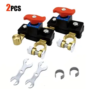 2pcs Car Battery Power Cut-Off Switch Breaker, Pure Copper Stable Transmission High Conductivity Disconnect Switch Smart Battery Disconnect for Car Truck Boat Rv Supplies