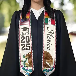 Mexican American Flag Graduation Stole 2026, Mexican Graduation Sash, Mexico Graduation Stole Gift