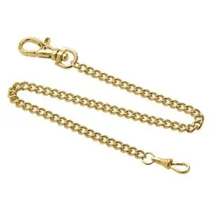 Charles-Hubert- Paris Stainless Steel Gold-Plated Pocket Watch Chain #