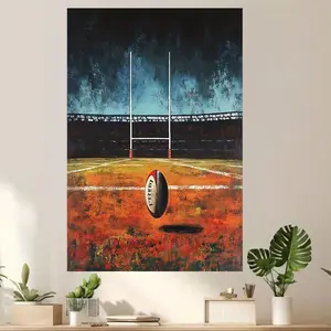 Rugby Field Canvas Art Poster - Living Room and Bedroom Wall Decoration "The Rugby Field Is Calling, I Must Go", Vibrant Sports Theme Home Decor, Bedroom Wall Art Gymnasium Artwork Texture, Flat, Unframed Wall Art, Perfect for