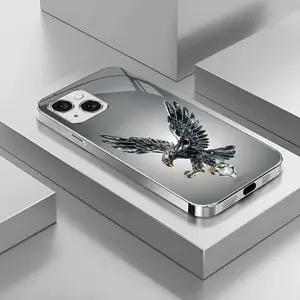 Suitable for [iPhone 15] Light luxury crystal eagle pattern and scorpion glass electroplated mobile phone case, exquisite and gorgeous 995