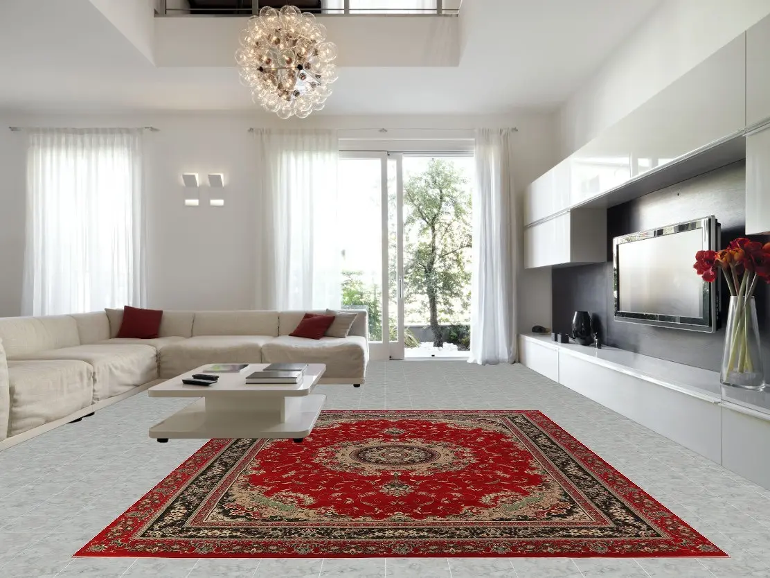 Medallion Floral Aubusson Turkish Area Rug 10x13 Red Floral Design Traditional Oriental Carpet