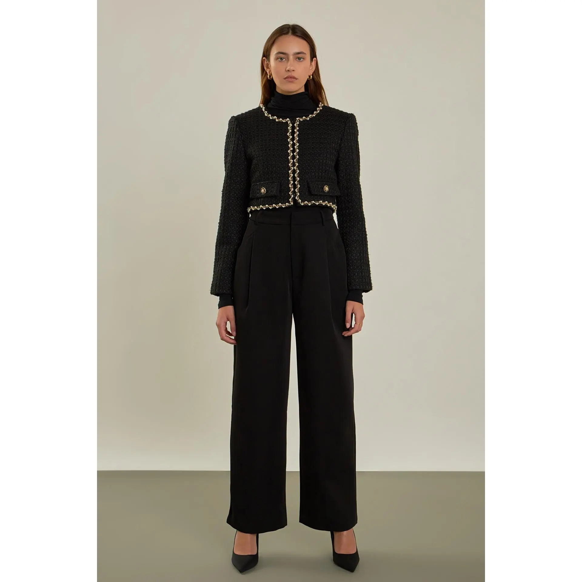 Premium Cropped Tweed Jacket