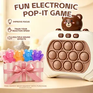 【toy】Pop Pro Light Up Fidget Toys Game, Quick Push Pop Games, Stress Relief Decompression Push Puzzle Game Console, Quick Push Bubble Stress Relief Fidgeting, Handheld Travel Game Toys for Kids Metal Fusion BeyBattle Set with Launchers